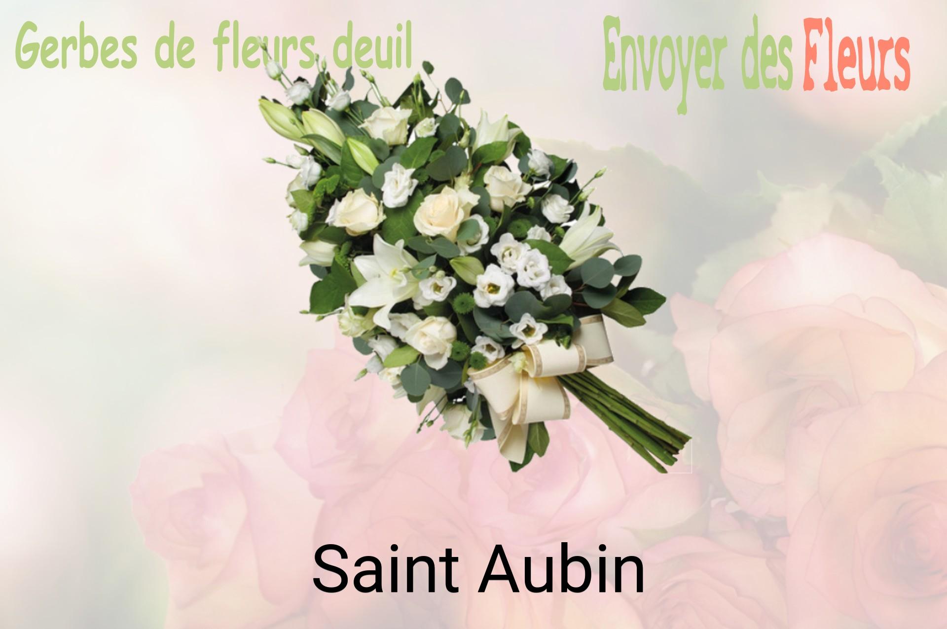 Gerbe de fleurs de deuil livrée à Saint-Aubin